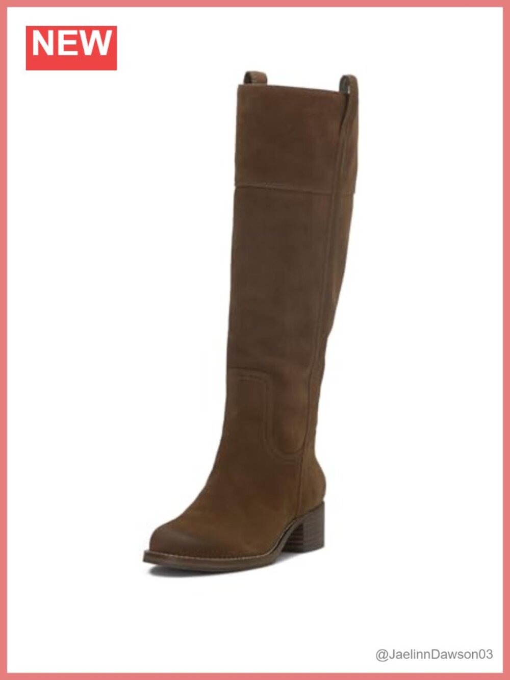 Suede Knee-High Riding Boots Extra Wide Calf Pull-On Block Heel